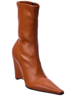 Cheapest 🔔 JW Anderson Leather Wedge Bootie for 👩 women 🥰