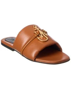 Discount 💯 JW Anderson Anchor Leather Slide for 👩 women 🔔