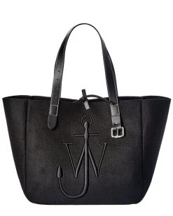 Best Pirce β¨ JW Anderson Logo Wool & Leather Tote for π© women π